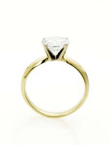 Gold and Diamond Solitaire Ring
